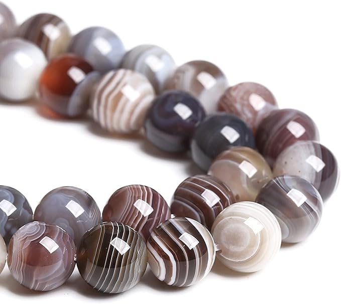 10MM 38PCS Natural Gemstone Stone Botswana Sardonyx Agate Beads for Jewelry Making DIY Bracelet