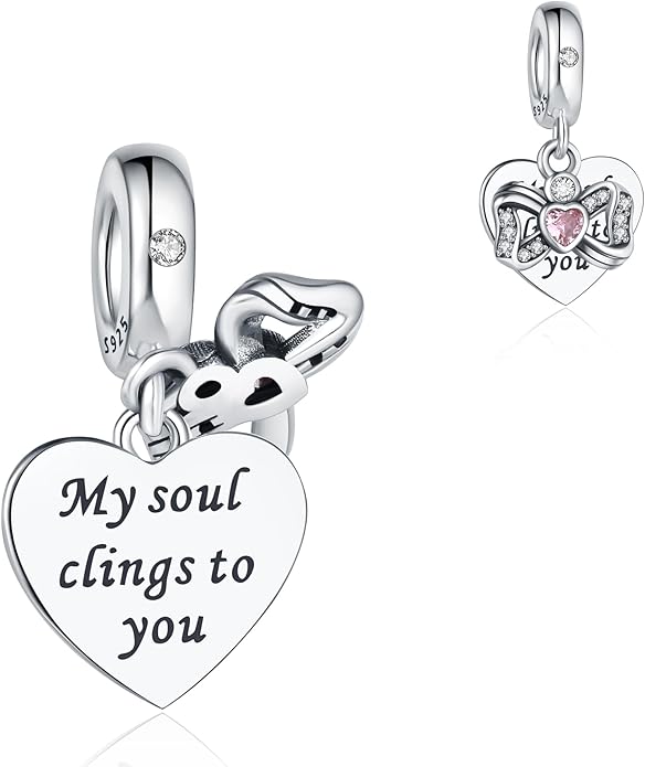 925 Sterling Silver Charms Fit Pandora Charms Bracelet God Has You In His Arms I Have You In My Heart Fit Wife Daughter Mother's Day Christmas Birthday Gift