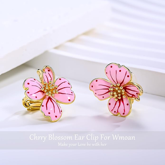 Clip on Earrings Women, 14K Gold Plated Earrings for Sensitive Ears, Fashion Women's Earrings Jewelry Birthday Gift for Wife Grandma Daughter Girls on Christmas Thanksgiving