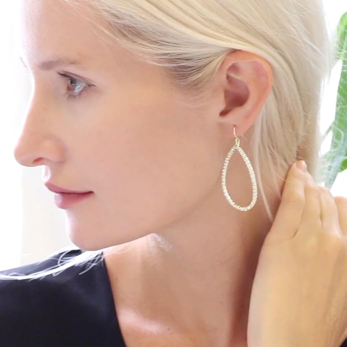 Simulated Diamond Teardrop Dangle Earrings For Women - Gold or Silver Tone with Cubic Zirconia - Hypoallergenic and Safe for Sensitive Ears