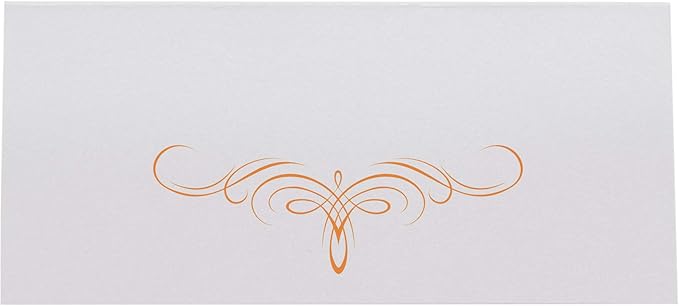 Decadent Flourish Place Cards, Orange (Choose Color), Set of 25, Pre-cut and Scored - Wedding, Party, Dinner, and Special Events - Made in the USA