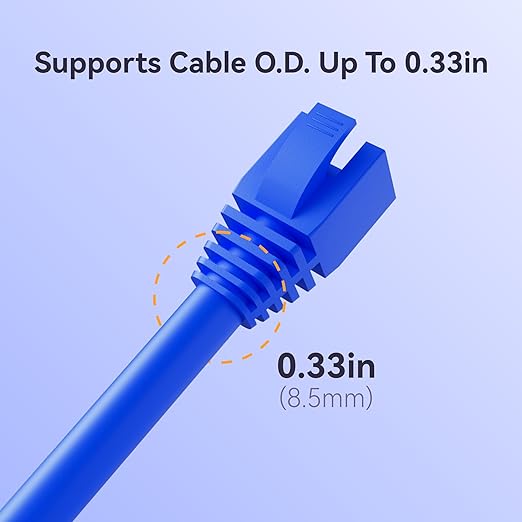 CableGeeker 100-Pack Cat7 / Cat8 RJ45 Strain Relief Boots, RJ45 Boot, Cat 6 Boot, Cat6 Ethernet Boots, Suitable for 8.5mm(0.33in) Ethernet Cables (Square-Press Multicolor)