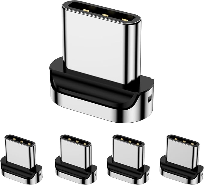 Magnetic Connector Tips Head for USB-C Android Devices (5 Pack), only Compatible 3A Magnetic Charging Cable
