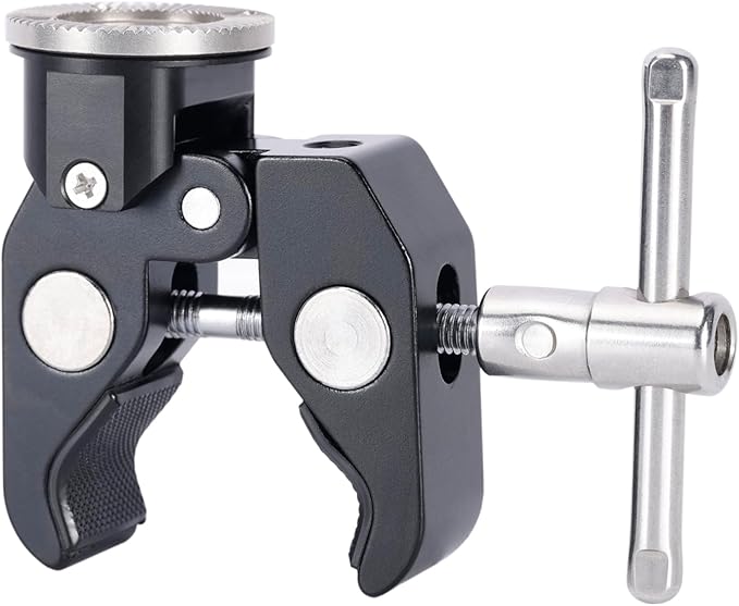 NICEYRIG Super Clamp to Rosette Mount Adapter, Maximum 50mm Adjustable Jaw Applicable for Desk Tripod Monopod Studio Light Stand - 593