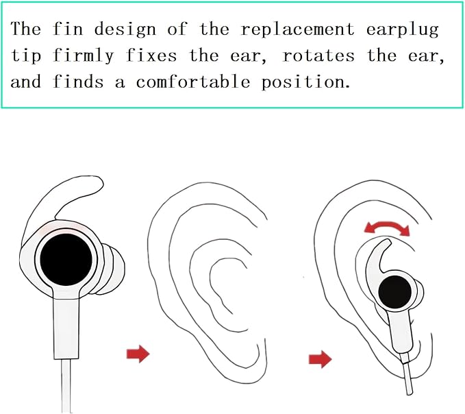 3 Pairs Large Earbud Tips Compatible with Bose QuietComfort and Sport Earbuds