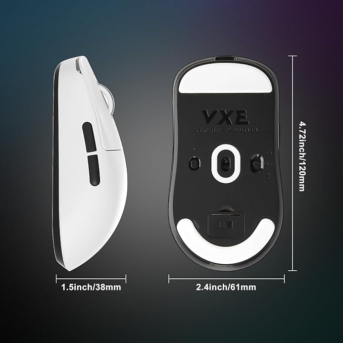 R1 SE+ Wireless Gaming Mouse, 18000 DPI, High-Precision PAW3395 SE Sensor,55g Lightweight,Three Connection Modes Mouse, Programmable Ergonomic Mice Suitable for Laptops/PC/Mac (White)