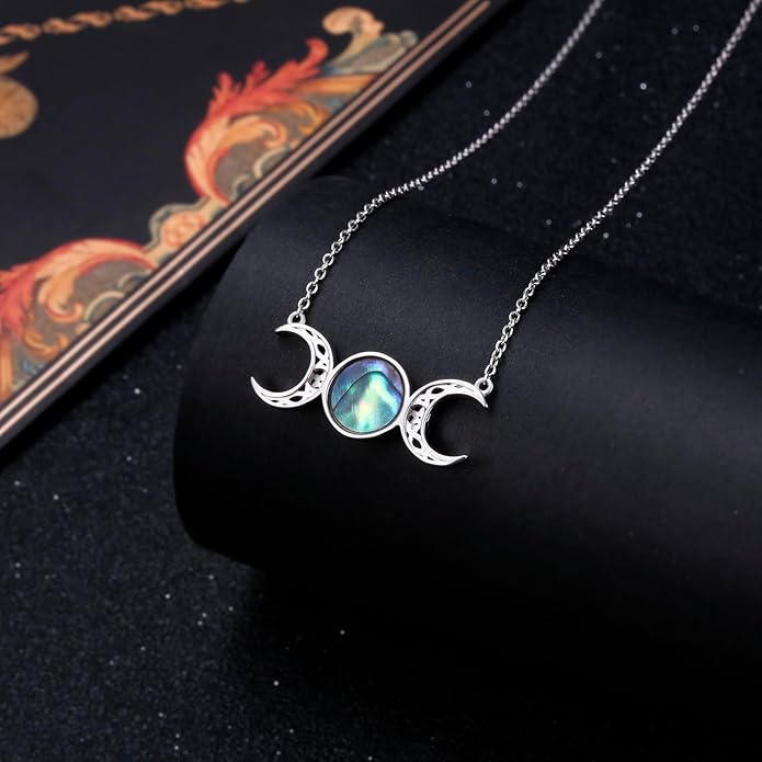 FLYOW S925 Sterling Silver Dainty Butterfly/Moonstone/Turquoise/Agate/Circle Choker Necklace Short Dainty Layered Pendant Necklace Jewelry for Women Girls