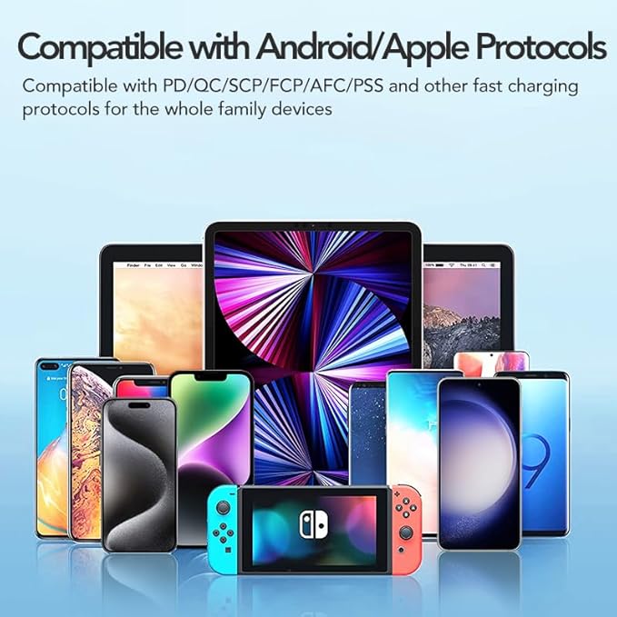 Retractable Car Charger, 4 in 1 Super Fast Car Phone Charger 60W, 2 Retractable Cables and 2 USB Ports Car Charger Adapter,Compatible with iPhone 16/15/14/13/12/11,Air-Pods 4,Galaxy,Pixel