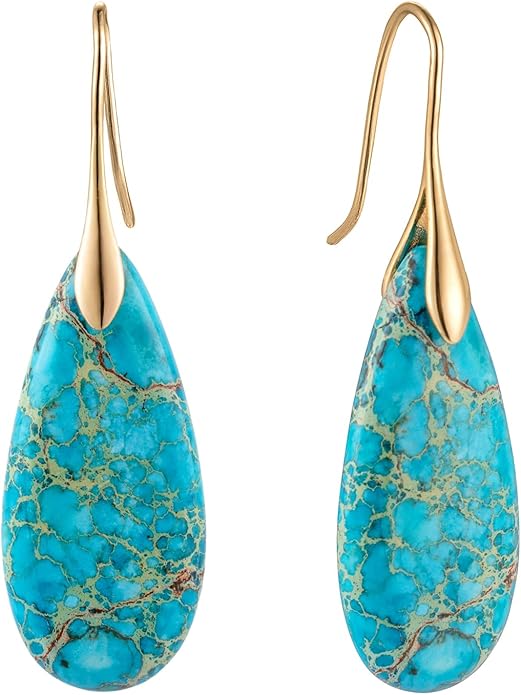 SELOVO Stone Fishhook Dangle Drop Earrings Statement Earrings for Women Stone