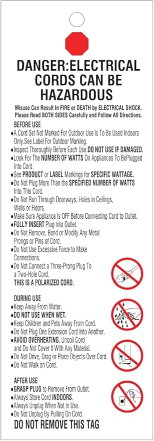 Amazon Basics 6 foot 2-Prong Indoor Rectangle Extension Cord Power Strip - Flat Plug - 13 Amps, 1625 Watts, 125 VAC - 2-Pack, White