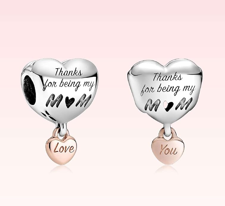 Family Mom Heart Charms 925 Sterling Silver Bead for Bracelets and Necklaces For Women Jewelry Present