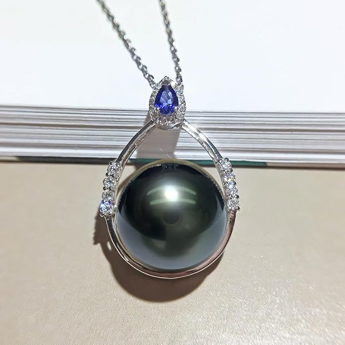 Gifts for Wife - Tahitian Black Pearl Necklace, Fine Jewelry for Mothers Day, Anniversary, Birthday, Valentines Day, Christmas