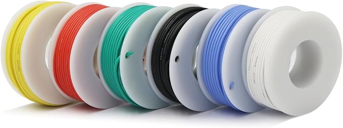 Hook up Wire Kit (Stranded Wire Kit) 30 Gauge Flexible Silicone Rubber Electric Wire 6 Colors 32.8 feet Each 30 AWG