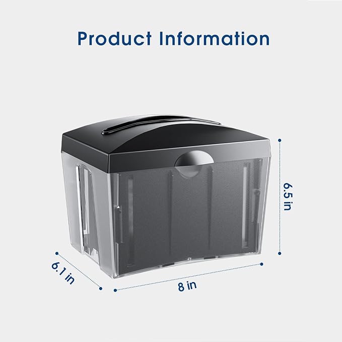 Tabletop Napkin Dispenser, Commercial Paper Napkin Dispensers, Black, 8" x 6.1" x 6.5", CHUANGDIAN