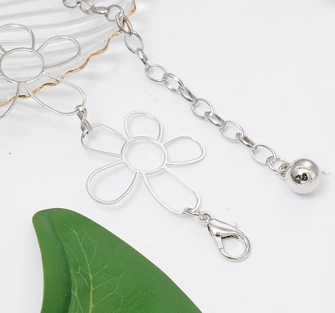 Small Flower Metal Belt Chain - Adjustable Waist Chain for Women's Dresses