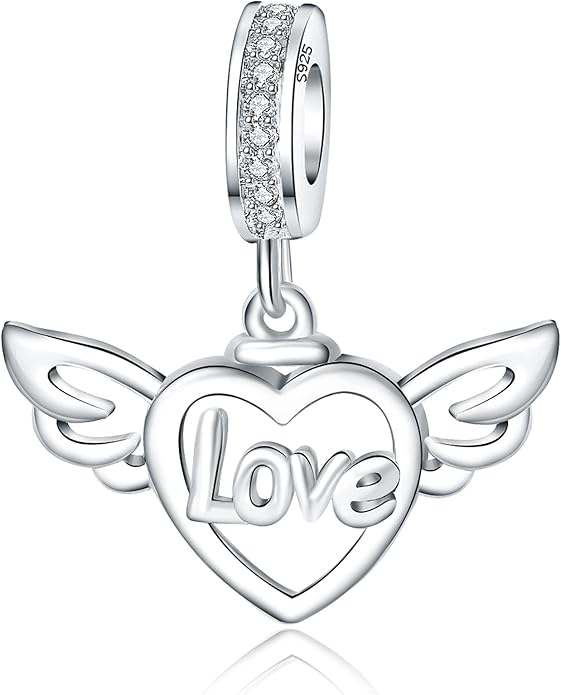 925 Sterling Silver Charms Fit Pandora Charms Bracelet I Love You to The Moon and Back Fit Wife Mom Christmas Birthday Gift
