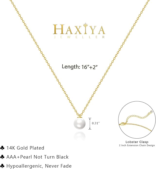 Gold Jewelry Set for Women - Dainty 14K Gold Plated Pearl Necklace and Earring Set with Drop Earrings, Bracelets, Choker Necklace - Wedding Jewelry Gift