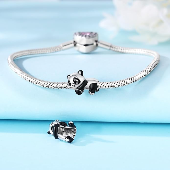 Cute Panda Animal 925 Sterling Silver Charms for Bracelets and Necklace Dangle Pendants Butterfly Elephant Dog Bead Jewelry Present for Women Family Friends