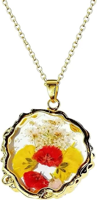 Birth Flower Necklace,1-12 Birth Month Flower Handmade Pendant Necklaces for Women Personalized Custom Floral Jewelry,Boho jewelry,Birthday Gift for Women Girls Best Friend