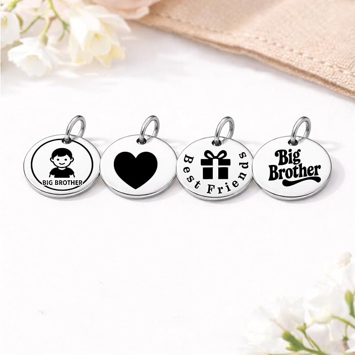 SM Design Pregnancy & New Baby Charm Set – Set of 4 Meaningful Stainless Steel Charms – Great for Crafting, Making Bracelets and Necklaces - Meaningful Keepsake Charms for Expecting & New Moms