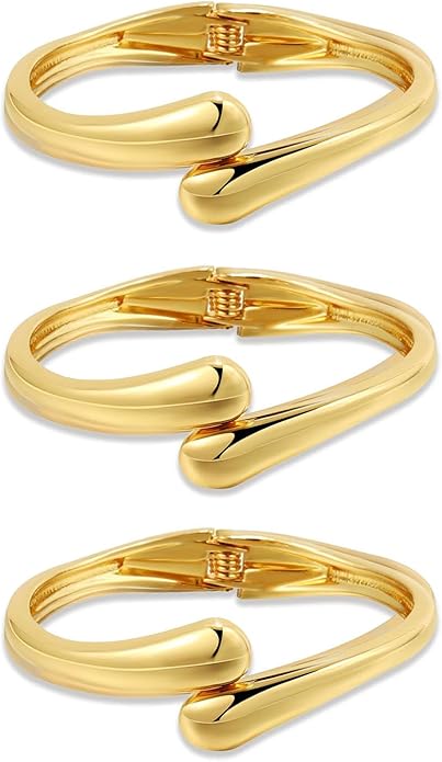 Gold Bangle Bracelets for Women Teens Trendy Chunky Adjustable Twist Cuff Bracelet Jewelry Gifts
