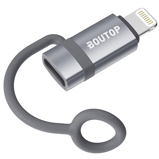 [MFi Certified] USB C to Lightning Adapter, Type C to Lightning Adapter Support 36W PD Fast Charging Compatible with iPhone iPad Gray