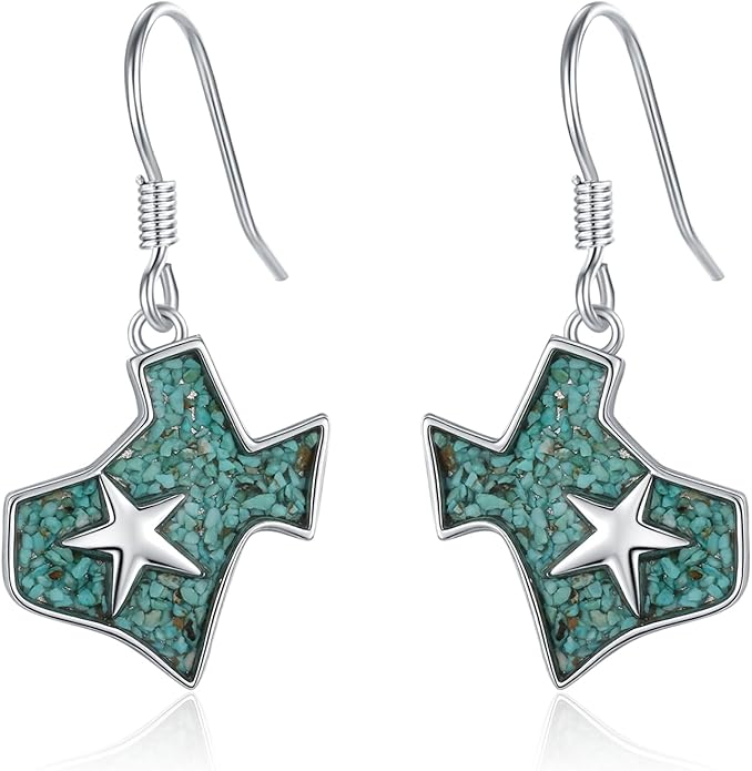 Western Earrings for Women 925 Sterling Silver Turquoise Western Country Dangle Drop Earrings Country Jewelry Gifts for Cowgirl Cowboy