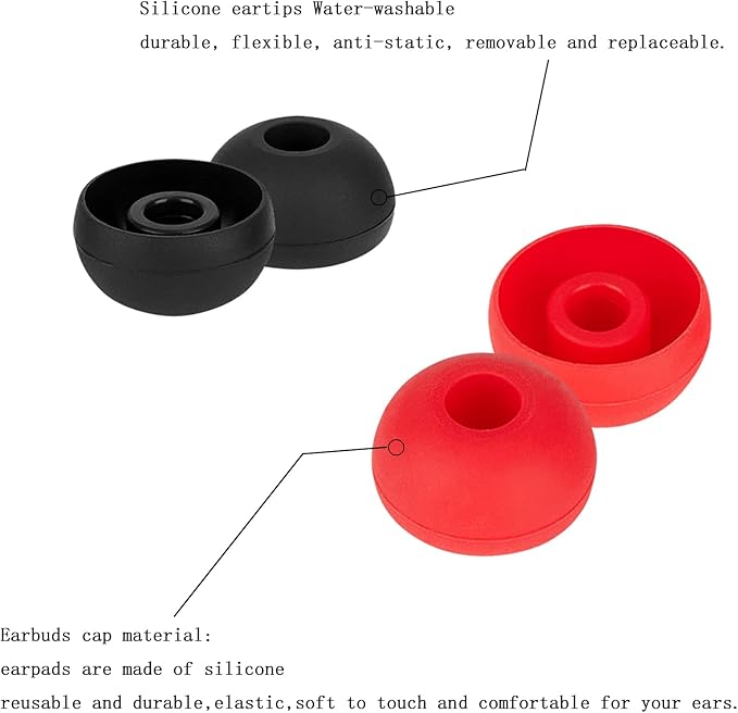 Replacement Silicone Ear Tips Earbuds Eargels Earpads Compatible with Powerbeats 1/2/3 Wireless Beats by Dre Headphones,Earbud Tips (8 Pairs