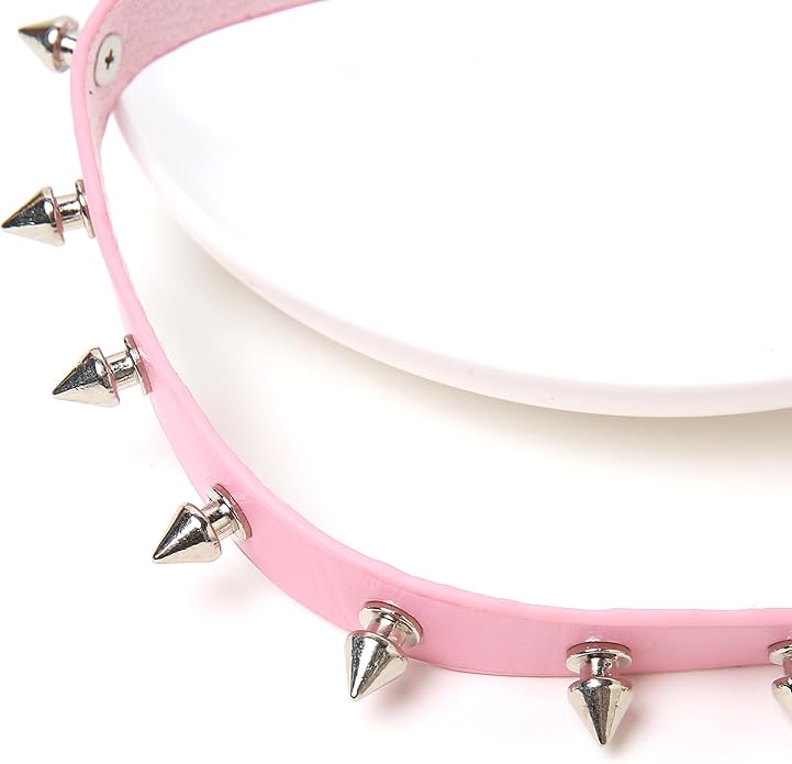 HZMAN Fashion Women Men Cool Punk Goth Metal Spike Studded Link Leather Collar Choker Necklace