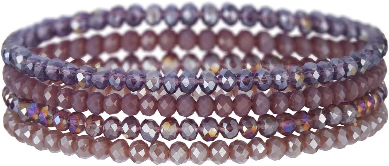 Noessla Beaded Boho Stretch Bracelet Colorful Stackable Crystal Beads Bracelets Trendy Costume Jewelry Mothers Day Gifts for Women