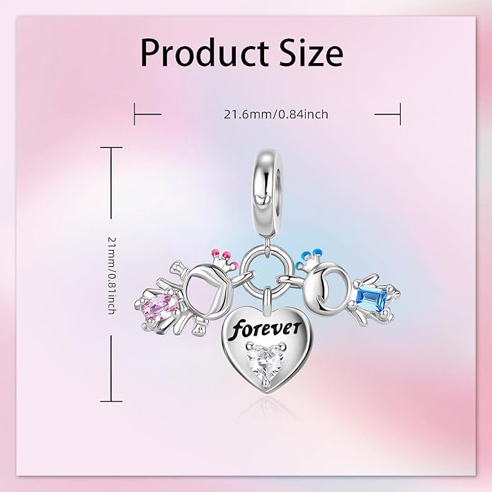 Bible Family Mom Wife Love Heart Dangle Charm 925 Sterling Silver Charms fits Bracelets and Necklace Pendant Bead Charms Jewelry Present for Women Family Friends
