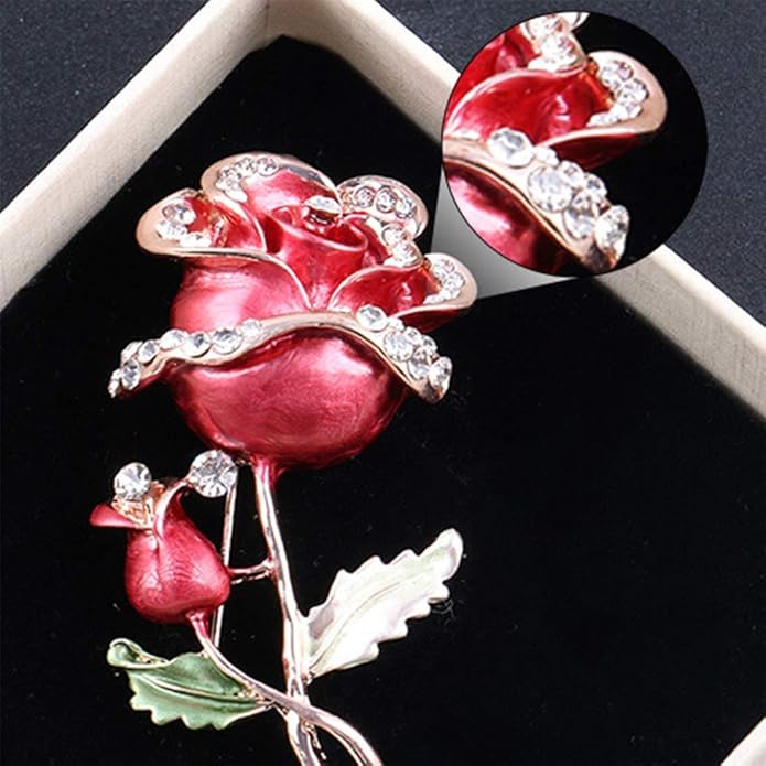 Crystal Pearl Flower Brooches Pins Fashion Beautiful Created Rhinestone Floral Brooch Good Idea for Party Dance Wedding Banquet for Elegant Women Girl