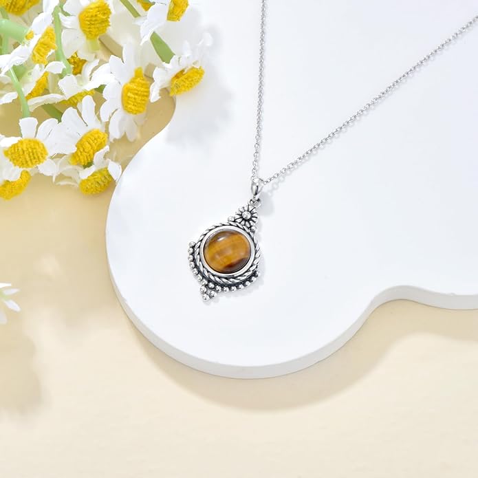 Genuine Turquoise Hexagon/Star/Rectangle/Teardrop/Heart/Triangle/Circle Necklaces for Women 925 Sterling Silver Long Boho Pendant Western Jewelry Gifts for Women Girls
