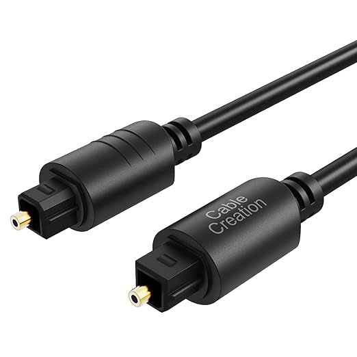 CableCreation 50FT Digital Fiber Optical TosLink Cable Gold Plated for Home Theater, Sound Bar, TV, PS4, Xbox, VD/CD Player,Blu-ray Players,Game Console& More,Black