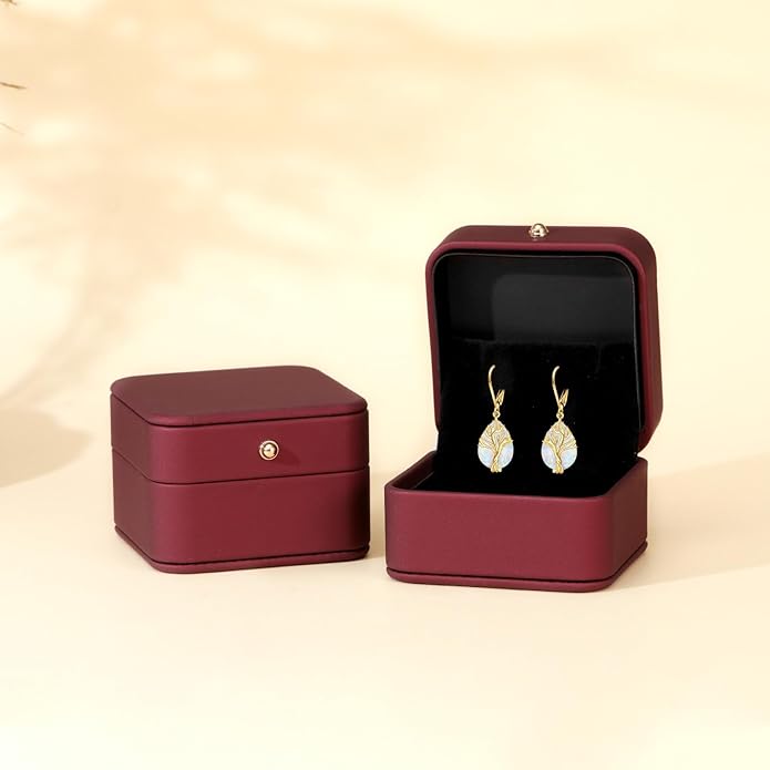 DOVRAN 10K 14K Solid Gold Leverback Earrings for Women Real Yellow Gold Filigree Dangle Earrings Trendy Jewelry Birthday Christmas Gifts for Wife Mom