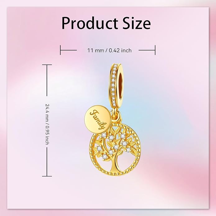 Birthday Fashion Love Heart Dangle Charm 925 Sterling Silver Charms fits Bracelets and Necklace Pendant Bead Charms Jewelry Present for Women Family Friends
