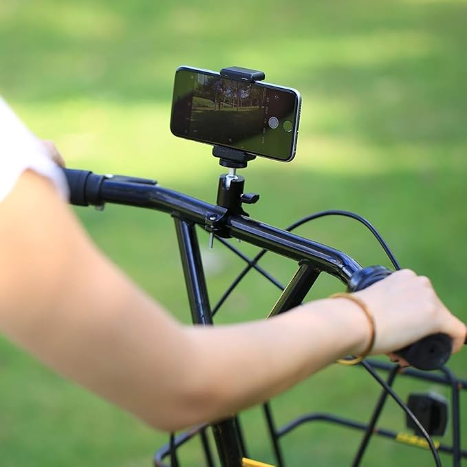 PULUZ Camera Handlebar Mount for Gopro Bike Motorcycle Mount, Aluminum Bicycle Camera Adapter Mount Holder for GoPro Hero 12/11/10/9/8/7 All Model/DJI OSMO Action Camera Accessories