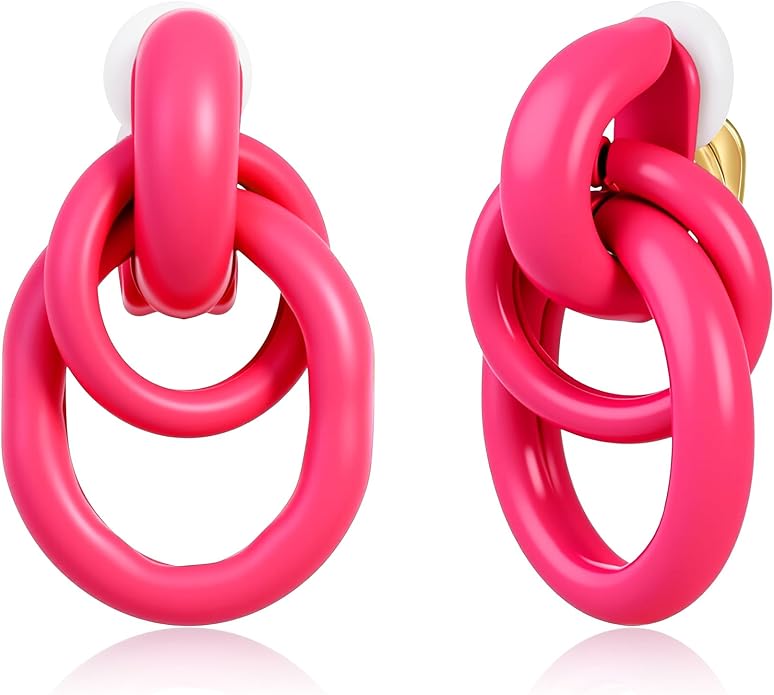 Clip on Earrings for Women 14K Gold Plated Geometric Knot Non Pierced Ear Clips Lightweight Trendy Hypoallergenic No Piercing Jewelry Gifts