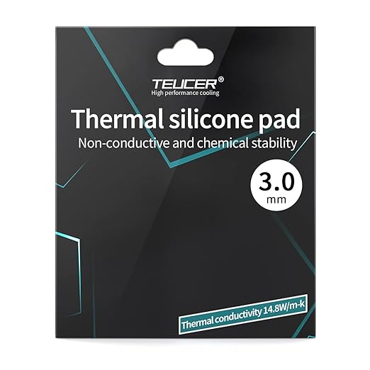 Thermal Pad 14.8 W/mK, 120x120x3mm, Non Conductive Heat Resistance High Temperature Resistance, Silicone Thermal Pads for Laptop Heatsink GPU CPU LED Cooler (3mm)