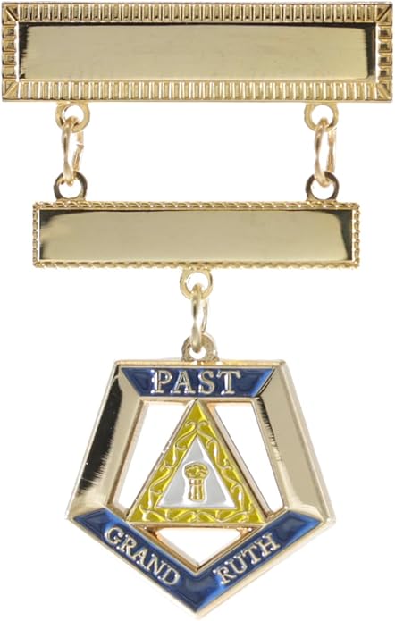 OES Eastern Star Engraved Jewel Nickel or 24K Gold Plated Brooch with choice of charm dangle