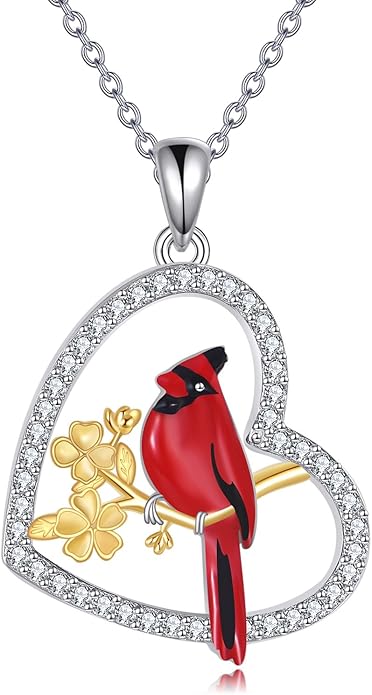 YFN 925 Sterling Silver Hummingbird/Cardinal/Cat Necklace for Women Animal Pendant with Adjustable 18"+2" Chain Jewelry Gift for Christmas, Valentine's Day, Mother's Day, Birthday-Gift Box Included