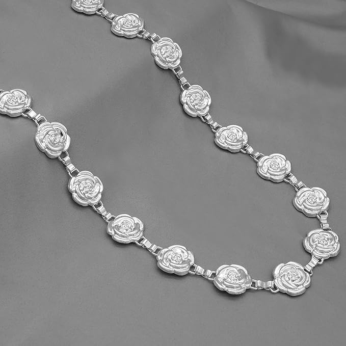 Small Flower Metal Belt Chain - Adjustable Waist Chain for Women's Dresses