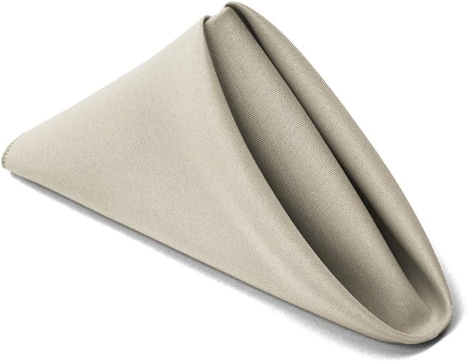 TableLinensforLess 17x17 Inch Polyester Cloth Napkins, Set of 6 (Grey)