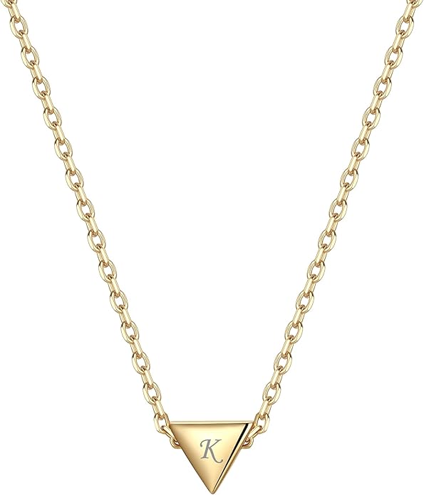 ChicSilver Personalized 925 Sterling Silver Dainty Small Heart/Star/Moon/Dot/Triangle Pendant Necklace for Women, Silver/Gold/Rose Gold/Black (with Gift Box)