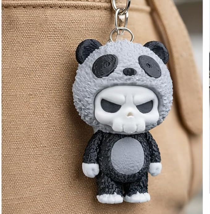 Chatelet Skull Panda Keychain Figurine | Cute Panda Skull Bag Charm | Collectible Keytag for Backpacks, Purses & Keys