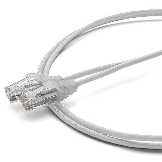 TRUECABLE Cat6 Component Rated Patch Cable, Unshielded (U/UTP), 2ft, White, 28AWG Solid Copper, Snagless 10G High-Speed Ethernet Cable, PoE++ 4PPoE 100W, UL Listed, RoHS-3, 1 Pack