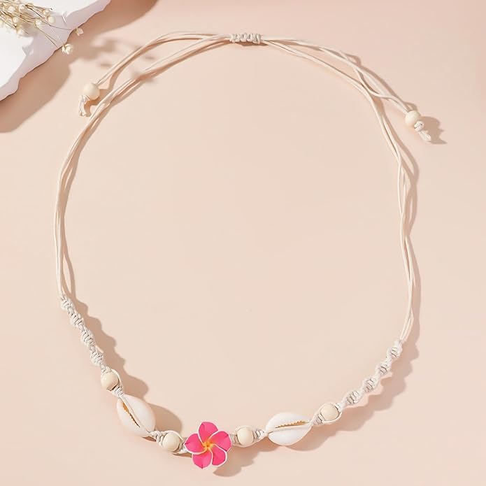 Nackiy Handmade Sea Shell Necklace for Women Summer Adjustable Natural Shell Collar Necklace
