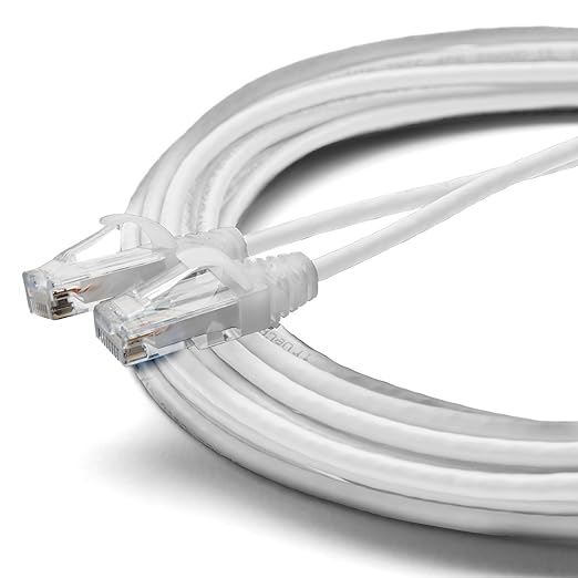 TRUECABLE Cat6 Component Rated Patch Cable, Unshielded (U/UTP), 25ft, White, 28AWG Solid Copper, Snagless 10G High-Speed Ethernet Cable, PoE++ 4PPoE 100W, UL Listed, RoHS-3, 1 Pack