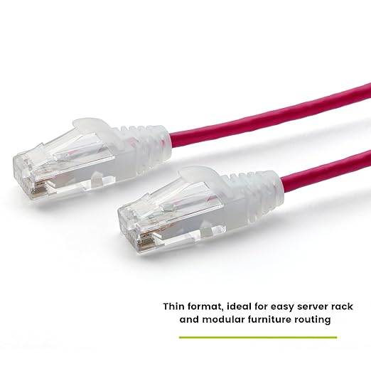 TRUECABLE Cat6 Component Rated Patch Cable, Unshielded (U/UTP), 5ft, Red, 28AWG Solid Copper, Snagless 10G High-Speed Ethernet Cable, PoE++ 4PPoE 100W, UL Listed, RoHS-3, 5 Pack