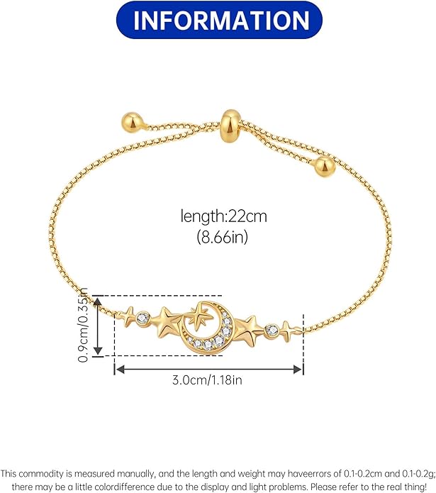 Women's 925 Sterling Silver Bracelet, Non Tarnish 18K Gold Plated Bracelets for Women, Dainty Chain Simple Jewelry Cute Handmade Minimalist for Gift